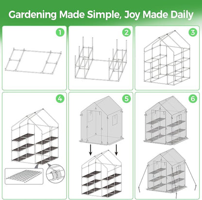 Ohuhu Plastic Greenhouse for Outdoors: Portable Walk in Plant Green House with Improved Transparent PVC Cover, 3 Tiers 12 Shelves Stands Small Greenhouses Backyard Green Houses for Outside Heavy Duty