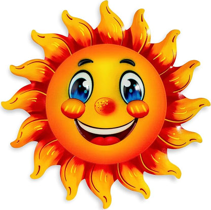 Metal Sun Wall Decor, 13Inches Sun Outdoor Wall Art for Garden Yard Room Kitchen Patio Fence Decorations