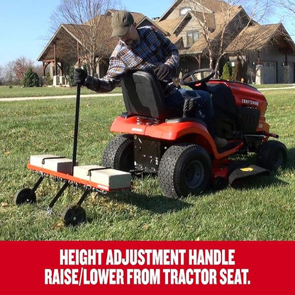 CRAFTSMAN (CMXGZBF7124315), 40-Inch Tow Behind Lawn Dethatcher, 20 Durable Spring Steel Tines Lawn dethatcher, Designed to Pull Behind Lawn and Garden Tractors, Black