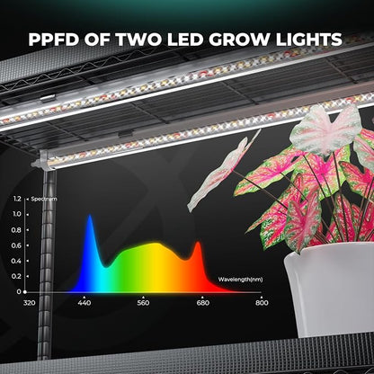 MARS HYDRO 2026 Plant Stand with Grow Lights,6-Tier Plant Shelf with 10 Full Spectrum LED Lamps (225W, 3ft) & Grow Tent | for Vegetables, Seedlings, Plant Growth | 5000K, 43x16x71''
