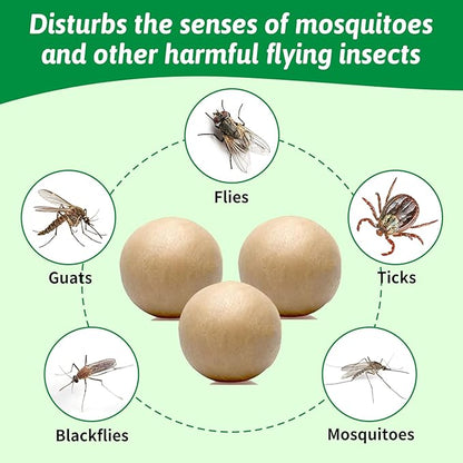 Natural Mosquito Repellent Outdoor Patio Pills, Peppermint Oil 10 Pcs Natural Mosquito Repellant Balls, Safe for Kids & Pets, Bug Deterrent for Home & Patio, Keep Mosquitoes Camping Travel Fishing