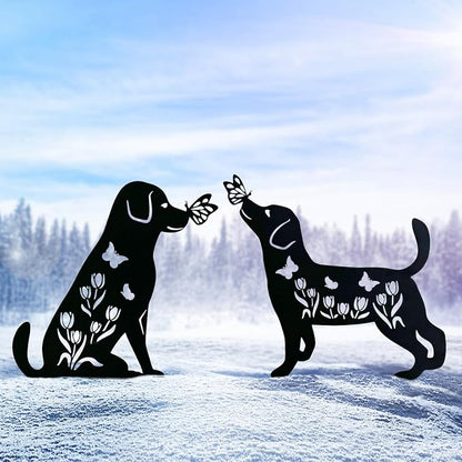 TIGGSY Dog Metal Decorative Garden Stakes Labrador Dog Gifts for Women/Men Animal Silhouette Statues for Yard Art, Outside, Patio, Outdoor Decor, Garden Decorations, Lawn Ornaments