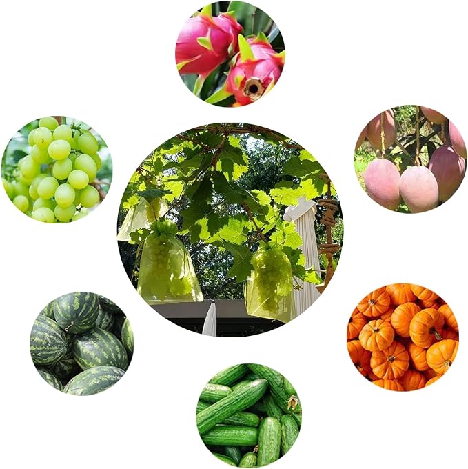 30 Pcs 7.8''×11.8'' Drawstring Fruit Protection Netting Bags, Reusable Garden Netting Bags