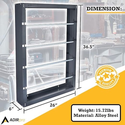 AdirPro Wire Spool Rack - Superior Strength Wire/Cable Dispenser - Conduit Display & Storage for Electrical Industrial & Retail Use (4 Rods, Grey)