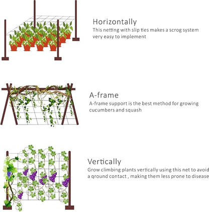 Toolazy Trellis Netting 79" x328' Green - Heavy Duty 6" Mesh Plant Support Net for Climbing Vegetables, Garden Trellis Roll for Tomato Cucumber Pea Bean Vine Grow Tent Scrog Hydroponic Use