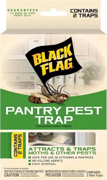 Black Flag Pantry Pest Trap 2 Count, Insect Traps, Safe For Use In Kitchens And Pantries