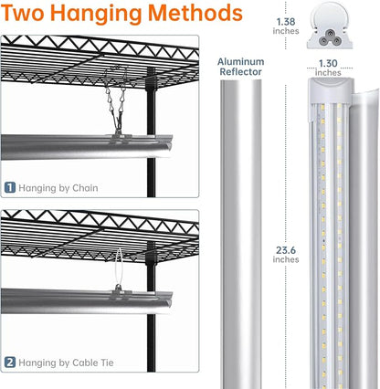 Bstrip Plant Shelf with Grow Light, 5-Tier Plant Stand with T8 24W Grow Light for Indoor Plants with Wheel, Grow Light Shelf with Timer for Indoor Plant, Seedling, Seed Starting, 29.5x13.8x59IN