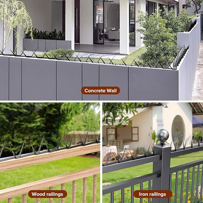 6 Pcs Anti-Climb Rust-Proof Metal Spikes for Fence, Wall, Gate | and Animal Deterrent Spikes, Suitable for Home and Garden Fences, Fits Various Lengths - Heavy Duty.