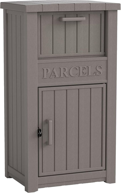 Package Delivery Box for Outside, Large Lockable & Weatherproof Anti-Theft Parcel Drop Box for Porch, Curbside, House Storage, Gray(60 Gallon)