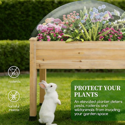 Wood Raised Garden Bed, 48x24x30in Elevated Wooden Planter Box with Legs Standing Growing Bed for Backyard, Patio, Balcony with Bed Liner, 200 Pound Capacity 2PCS