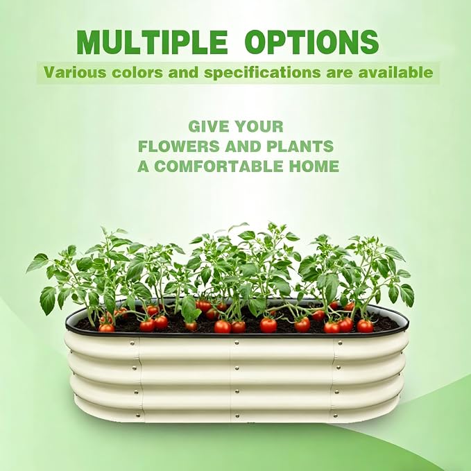 GrowHaus 4x2x1ft Galvanized Raised Garden Bed (2 Pack), Outdoor Metal Planter Box for Vegetables, Flowers & Herbs, Milk White