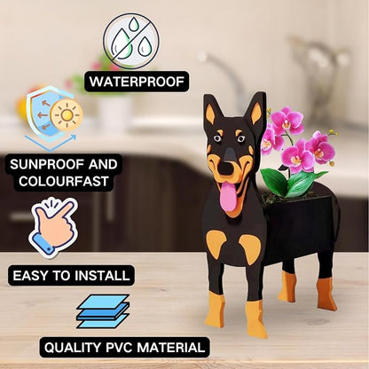 Australian Kelpie Dog Planter Pots, 9.45 x 5.51 x 13.39 Inches | Dog Flower Pot, Cute Animal Shaped Plant Pot, Gifts for Women & Pet Lovers, Indoor Outdoor Garden Home Office Decor