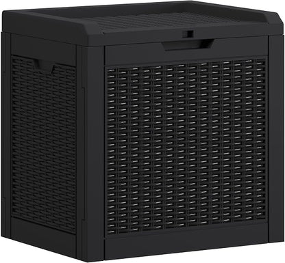 YITAHOME 35 Gallon Outdoor Deck Box | Lockable Waterproof Storage Box, Resin Storage Bin for Patio Cushions, Gardening Tools, UV Resistant, Black