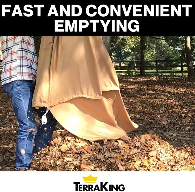 TerraKing 54 Cu. Ft. Leaf Bag XL, 150" Opening – Fits 3-Bag Hood Systems – For Ride-On Lawn Mowers – Heavy Duty Nylon Bottom – Fast & Easy Collection – Tan (ST95033)