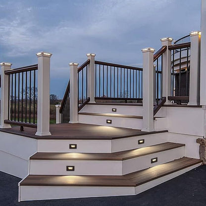 LEONLITE 6-Pack 5CCT 120V LED Step Lights, Horizontal, Oil Rubbed Bronze | 150LM, 5%-100% Dimmable, CRI90, ETL, Indoor Outdoor Stair Lights, Wet Location, 2700K/3000K/3500K/4000K/5000K, Aluminum