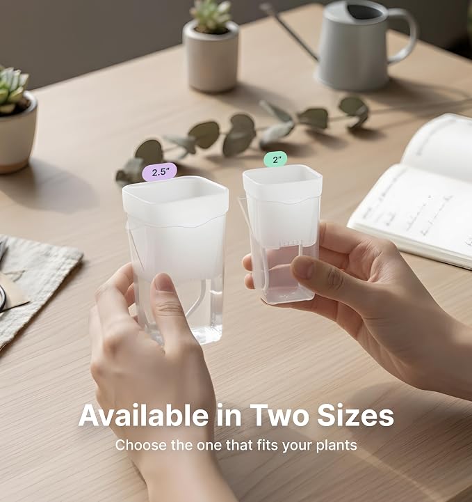 12 Pack 2" Small Clear Self Watering Pots with Humidity Dome for Indoor Plants, Seed Starter Cups, Tissue Culture Acclimation Kit,Alocasia Corm Propagation,African Violet,Cuttings,Seedlings