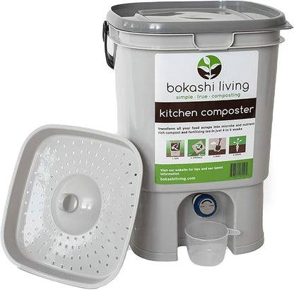 Premium Bokashi Composting Starter Kit (Includes 1 Bokashi Bin, 2.2lbs of Bokashi Bran and Full Instructions)