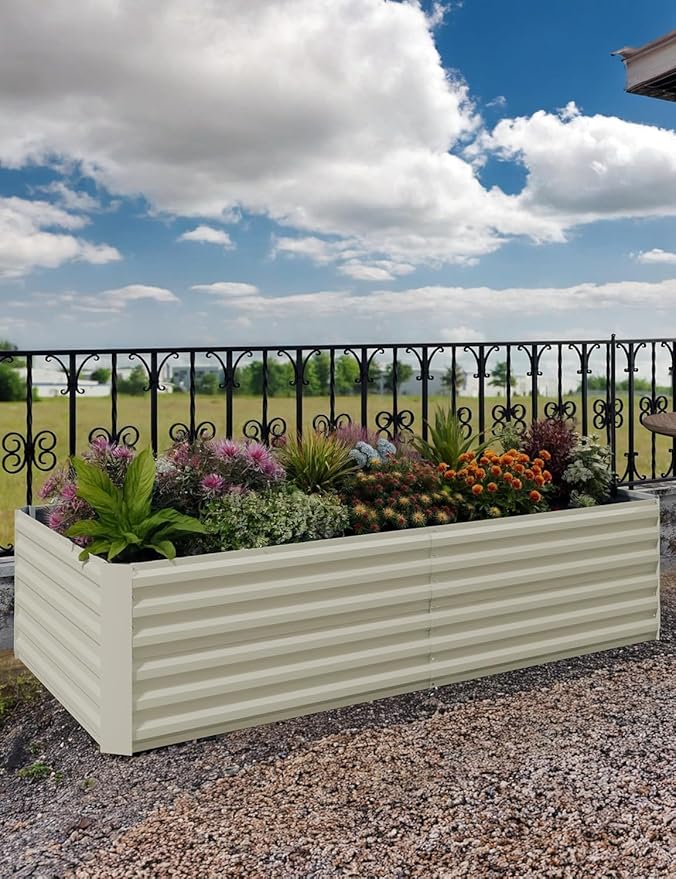 Garvee 2PCS 8x4x2ft Galvanized Raised Garden Bed Outdoor,Rust-Resistant Raised Garden Beds for Gardening, Easy Assembly Outdoor Garden Box & Planters