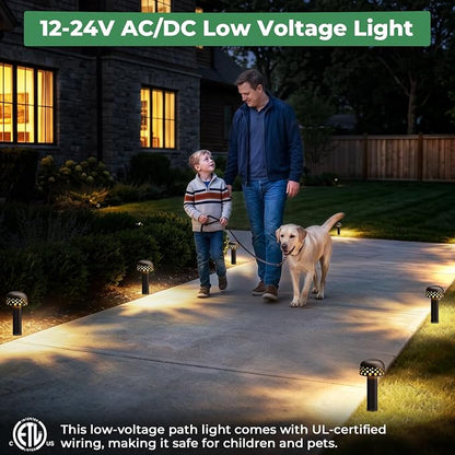 Gardencoin Low Voltage Landscape Pathway Lights, 12V Outdoor Mushroom Decorative Lights, Unique Aluminum Path Lighting with 4W 2700K Replaceable Bulb for Walkway Garden Yard, 2 Pack
