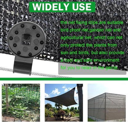100Pcs Plastic Shade Cloth Clips Black Heavy Duty Sun Shade Lock Grip | UV Resistant Fasteners for Sun Shade Net, Garden Fabric, Anti Bird Netting, Easy Install Reusable Windproof Fixing Clips