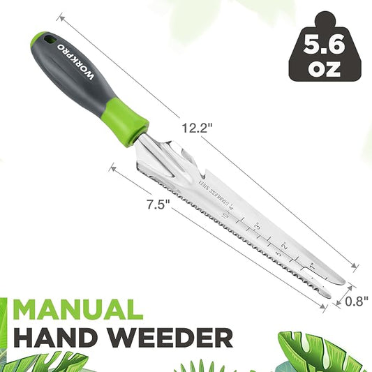 WORKPRO 5-in-1 Hand Weeder Puller, Stainless Steel Garden Trowel | Gardening Weeding Tool for Easy Weeder Removal, Planting, Weeding, Flower & Vegetable Care in Garden Lawn Yard