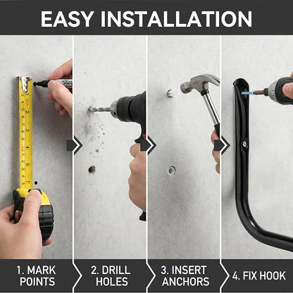 Heavy Duty Garage Storage Hooks, Wall Mounted Garden Tools Storage Hook Utility Organizer (7.9Inch x 7.5Inch)