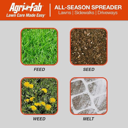 Agri-Fab Tow Behind ATV/UTV Broadcast Spreader for Seed, Fertilizer, Salt and Ice Melt, 185 lb Capacity with 12 Ft Spread Width