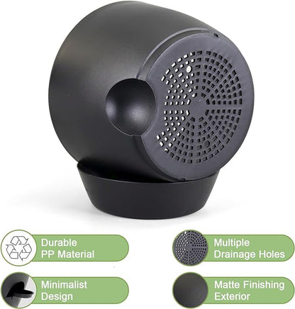 WSMKSZ 12/10/9 inch Large Self Watering Pots, Planter, Plant Pots with Mesh Drainage Holes for Indoor Outdoor Garden Plants, Plastic Flower Pots with Removable Deep Reservoir, Black