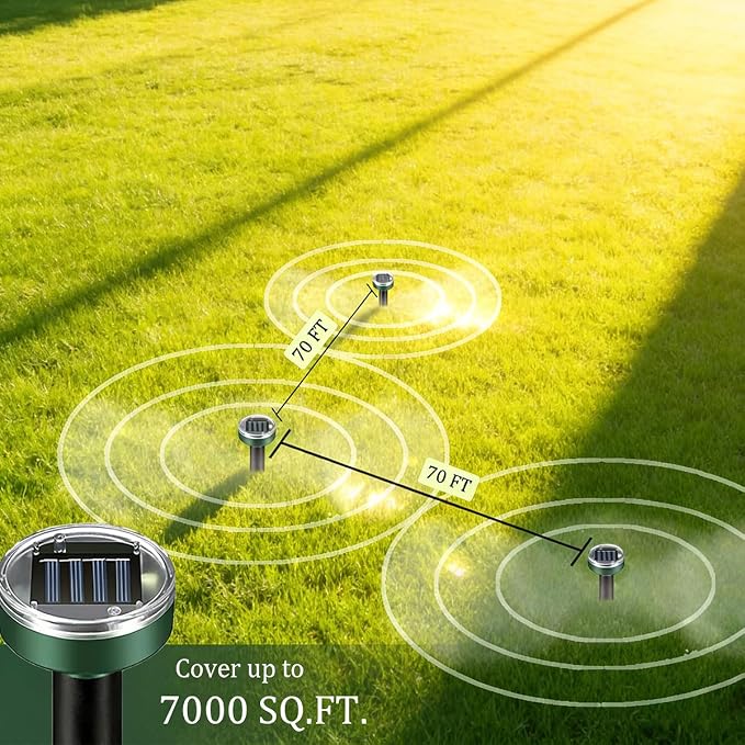 Mole Repellent 10 Pack Squirrel Repellent Solar Powered Sanke Gopher Deer Repellent Chaser Mole Deterrent Sonic Spikes Repellent Ultrasonic Pest Control Outdoor Keep Moles Out of Yard Lawn