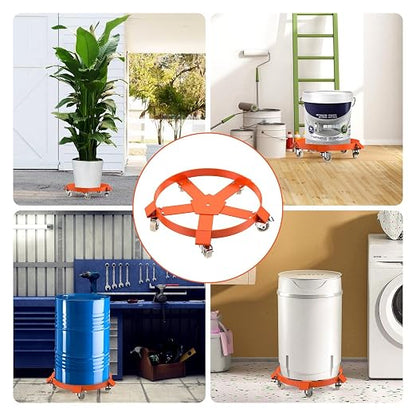 55 Gallon Drum Dolly, Heavy Duty 1250LBS Load Capacity Drum Cart, Non Tipping Hand Truck with 8 Swivel Casters Wheel for Warehouse Drum Handling, Carry Potted (2 Pack)