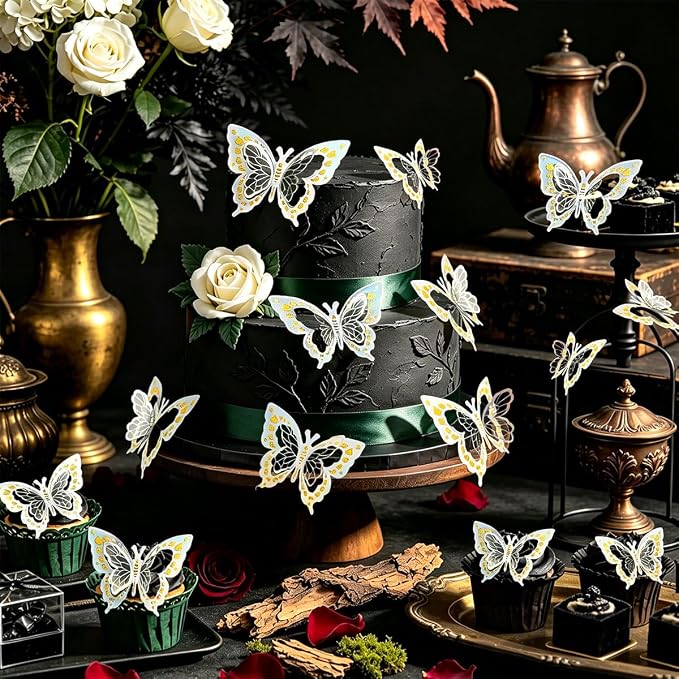Butterfly Wall Stickers - 60pcs 3D Butterflies Removable Mural Wall Decals for Indoor Home Room Bedroom Decorations (Sliver)