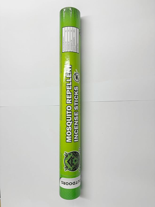 Mosquito Repellent Incense Sticks - 60 Plant-Based Citronella Incense Sticks for Backyard, Travel, Camping, Indoors, and Outdoor Patio
