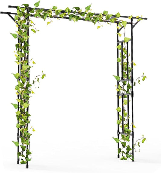 Garden Arch Trellis - 79" L x 86" H Supersize Flattop Garden Arch - Garden Trellis for Lawn, Party, Ceremony Wedding Decoration (Leg spacing 59")