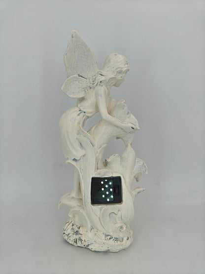 Angel Figurines Garden Statue with Solar Powered Light 12.2IN | Resin Angel Statue Decor for HOME Patio Lawn Yard Balcony, Resin Angel Sculpture, Memorial Gift for Mom/Grandma/Garden Lovers