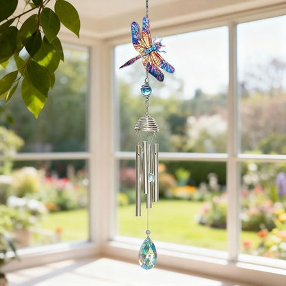 21'' Small Wind Chimes for Outside Dragonfly Windchimes Home Garden Decor | Unique Windchimes Outdoors Patio Dragonfly Gifts for Women Mom Grandma Sisters,Birthday Christmas Thanksgiving