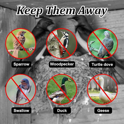 Bird Scare Reflective Tape 328feet Double-Sided Bird Scare Tape with 100PCS Adhesive Tapes Swallow Shield Reflective Ribbon Tape to Repelling Sparrows, Woodpeckers for Gardens, Farms, Orchards