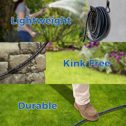 SheeChung Short Garden Hose 4ft x 5/8",Water Hose for Hose Reel Faucet,Heavy Duty Small Garden Hoses,Flexible Leader Hose with Male to Female Fittings,3/4"GHT