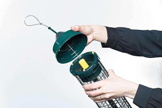 Squirrel Buster Classic Squirrel-proof Bird Feeder w/4 Feeding Ports, 2.4-pound Seed Capacity | Weight-Activated Shroud Blocks Squirrels, 4 Feeding Ports, 2.4 Lb Seed Capacity, 32 Height, Tool-Free Disassembly