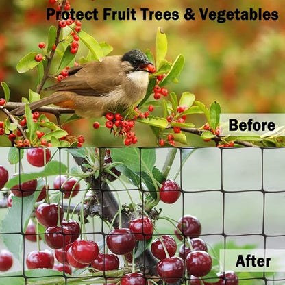POYEE Bird Netting, 13x40FT Heavy Duty Garden Netting | for Fruit Trees Plants Strawberry Blueberry Bush Protection Anti Birds, Deers, Squirrels and Other Animals