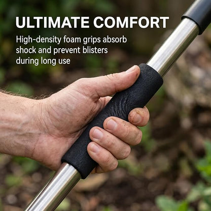 60" Weed Puller Tool with Long Handle, Heavy Duty 2-in-1 Stand Up Weeding Tool & Garden Hoe, Manual Weed Remover and Hand Rake for Yard, Lawn, Patio Gardening