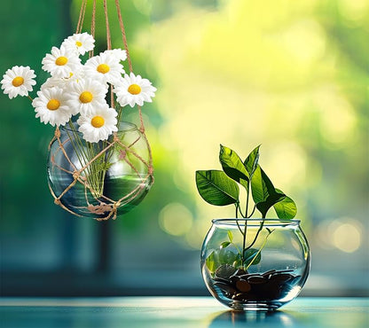 SAILINGSTORY Hanging Glass Plant Terrarium 5" Clear Set of 2 Pack | Glass Planter, Propagation Stations, Flower Vase