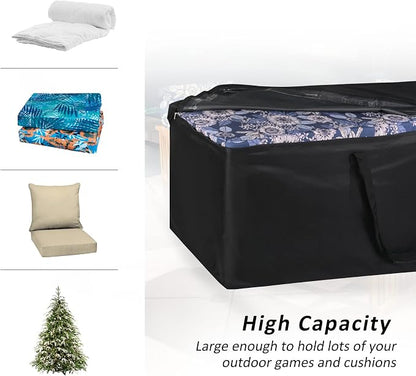NettyPro Patio Cushion Storage Bags Water-Resistant Extra Large Bag for Outdoor Furniture Christmas Tree Storage Bag 9 Ft, 65 x 20 x 28 Inch, Black