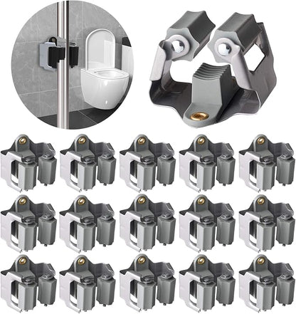 3-H 15 Pack Mop and Broom Holder Big Size Hanging 1 KG Extra,Broom Hanger Wall Mount for Hanging and Organizing Shove Rake Yard Tools in Shed Kitchen Laundry Room Bathroom Garden(Grey)