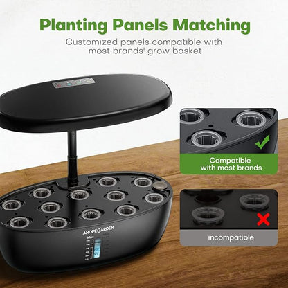 Ahopegarden Indoor Garden Hydroponics Growing System: 12 Pods Plant Germination Kit Garden Kit Growth Lamp Countertop with LED Grow Light Hydrophonic Planter Grower Harvest Vegetable Lettuce
