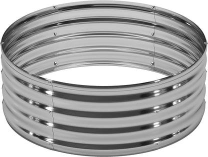 DIIYIV 2x2x1.3ft Galvanized Raised Garden Bed, Planter Raised Garden Beds Outdoor, Round Clearance Raised Garden Beds for Gardening Vegetables