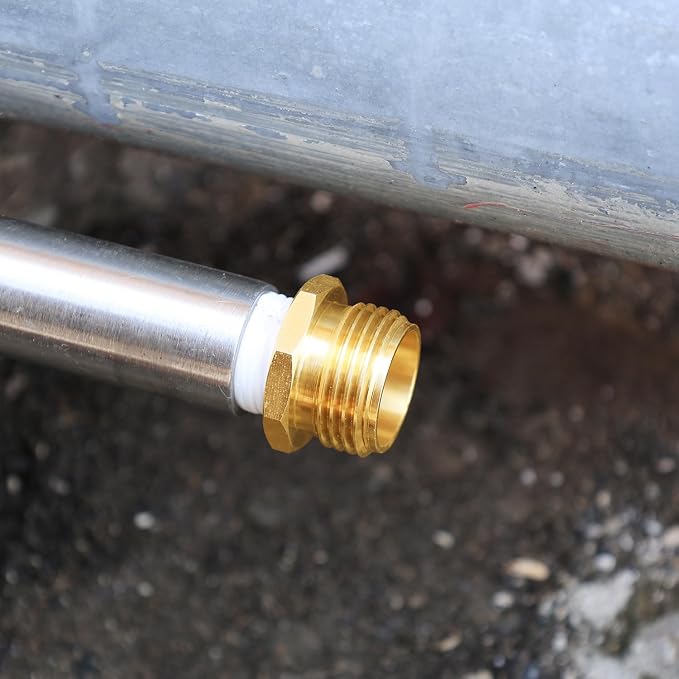 SIGURANTA Garden Hose Connector Adapter,3/4" GHT male and 1/2" NPT male Connectors, Brass Repair Fittings, for female Hose to female Hose (6 Pack)