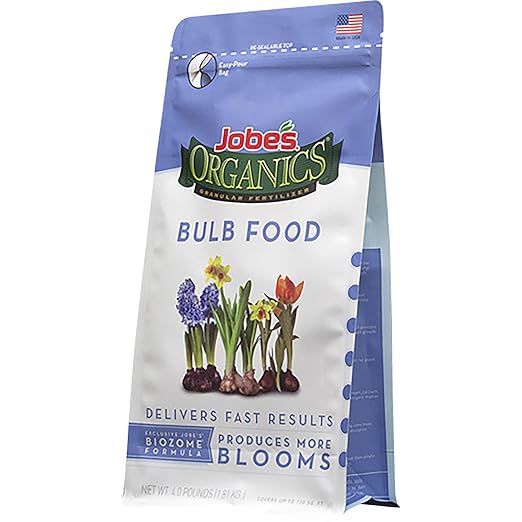 Jobe’s Organics Granular Bulb Fertilizer, Organic Bulb Fertilizer for Tulips, Daffodils, and Other Bulbs, 4 lbs Bag