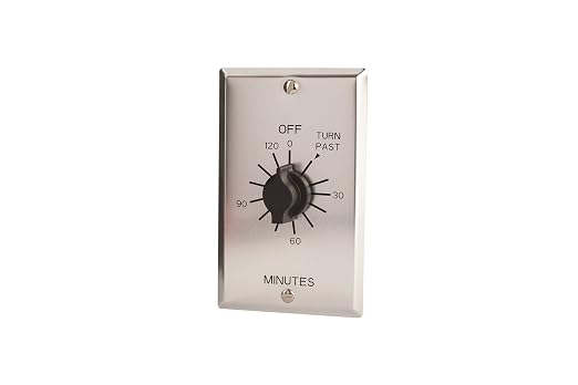 C Series Commercial Style Spring Wound Auto Off In-Wall Time Switch, 2 Hours Timer Length, SPST Switch Type