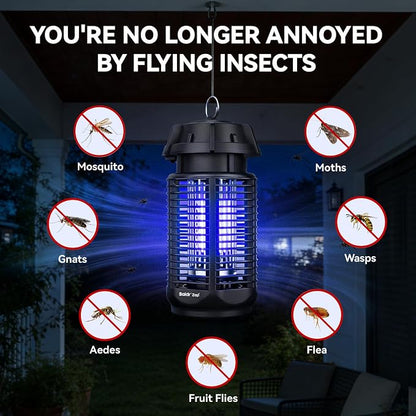 Electric Bug Zapper for Outdoor Indoor, Mosquito Zapper, 1/2 Acre Wide Coverage, 4200V 20W Powerful, IPX4 Waterproof Insect Killer for Backyard, Patio, 2 Pack