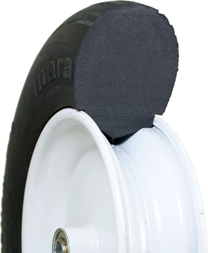 Universal Fit, Flat Free Wheelbarrow Tire and Wheel Assembly with Adapter Kit, black